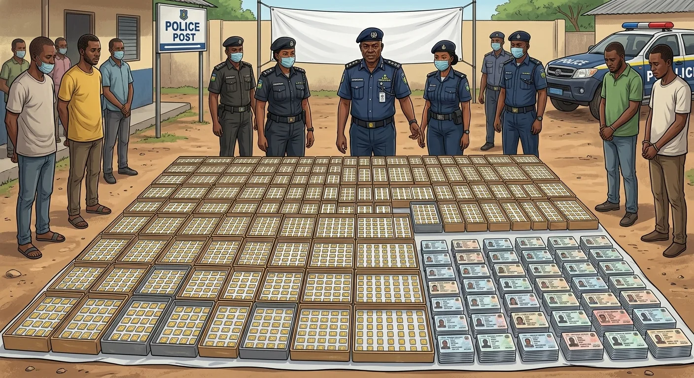 Dans la ville de  Hèvié, 19 000 cartes SIM et 1 000 fausses pièces d’identité saisies